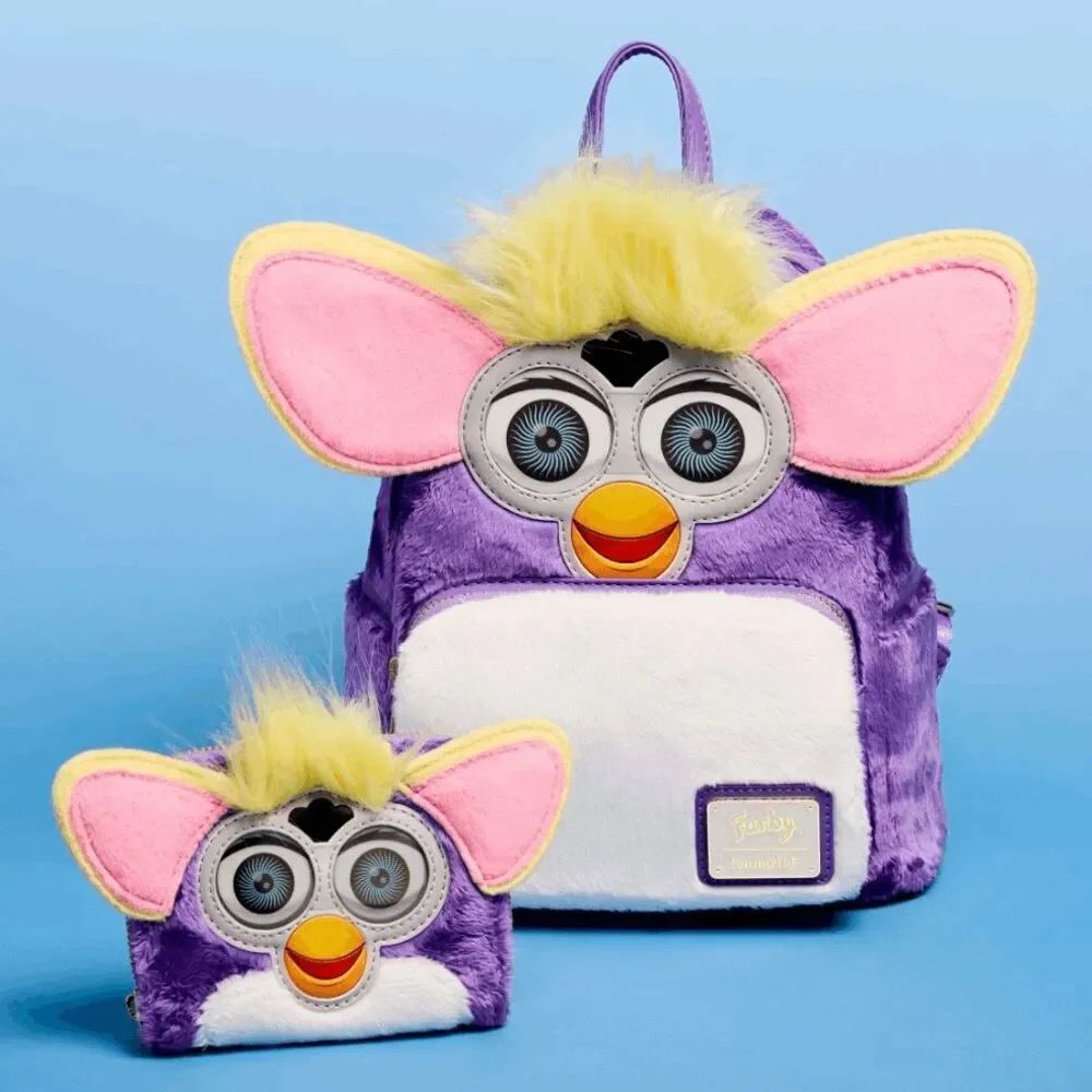 Furby Plush Cosplay Lenticular Mini Backpack & Wallet SET Loungefly NEW